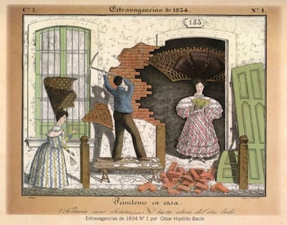 Grabado de la época, de César Hipólito Blace