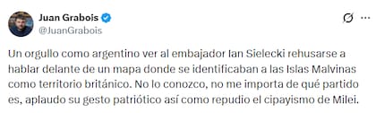 Grabois elogió al embajador argentino en Francia.