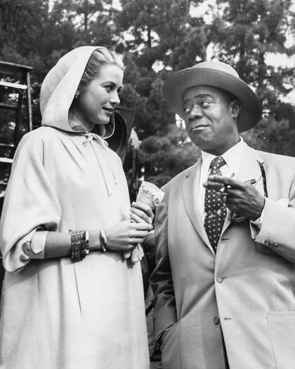 Grace Kelly y Louis Armstrong, Hollywood, 1956.