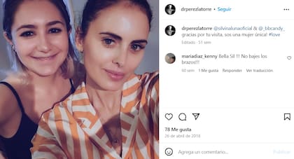 "Gracias por tu visita". El mensaje de Cristian Pérez Latorre para Silvina Luna en una publicación de Instagram de 2018