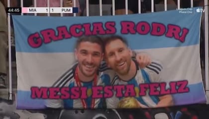 "Gracias Rodri": la bandera que le dedicó la hinchada del Inter Miami al jugador argentino