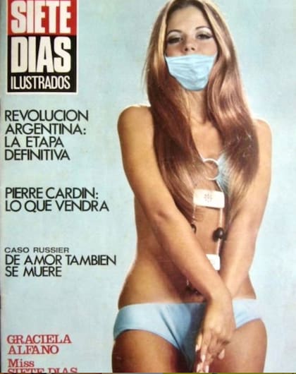 Graciela Alfano ganadora de Miss Siete Días y tapa de la revista Siete Días Ilustrados (marzo 1971)