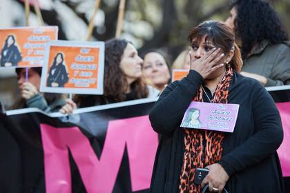 La mamá de Julieta, durante una reciente marcha de Ni Una Menos en repudio al fallo judicial.