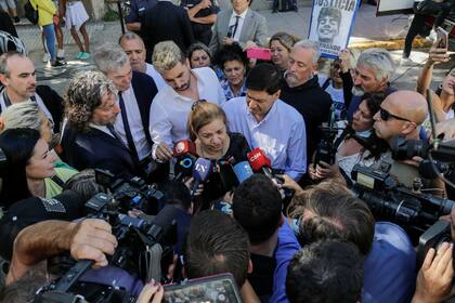 Graciela Sosa durante el primer dia del juicio por el crímen de su hijo Fernando Baez Sosa