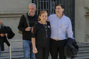 Graciela Sosa y Silvino Báez el día que comenzó el juicio