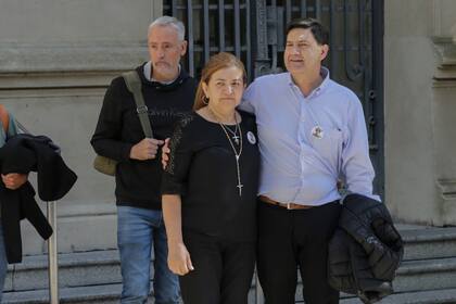Graciela Sosa y Silvino Báez el día que comenzó el juicio