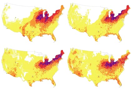 Gráfico de riesgo térmico para las poblaciones sensibles al calor (Foto: AP).