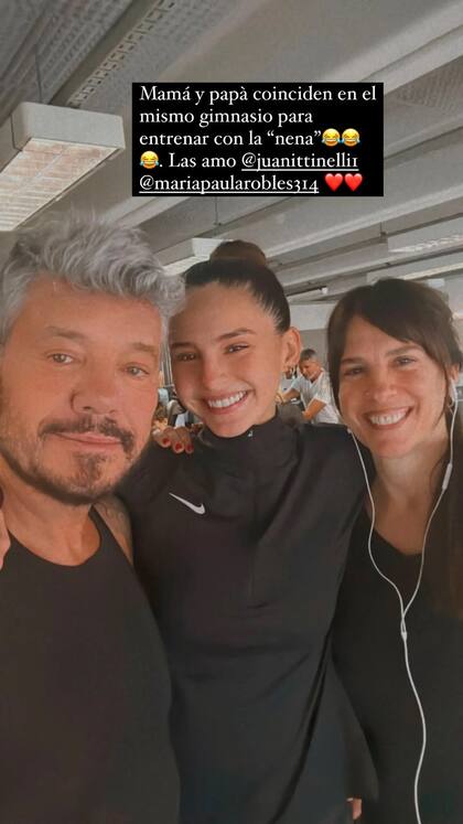 Gran momento en familia: Marcelo Tinelli entrenó con su hija Juanita y su exmujer Paula Robles (Foto: Instagram)