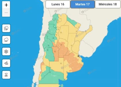 Gran parte de la provincia, bajo alerta naranja