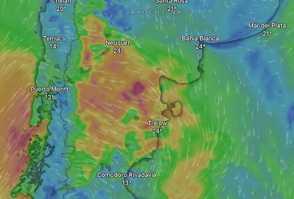 Gran parte de la región patagónica estará afectada por ráfagas de viento que superan los valores habituales.