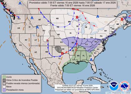 Gran parte del norte y noreste de EE.UU. estará bajo la influencia de nieve, pero sin grandes acumulaciones