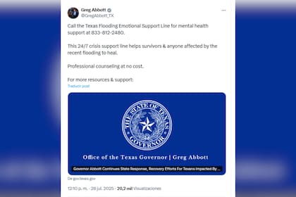Greg Abbott compartió los detalles para los afectados por las inundaciones en Texas