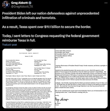 Greg Abbott señala que Texas gastó más de 11,100 millones de dólares para proteger la frontera