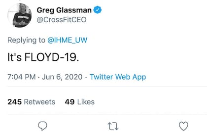 Greg Glassman y su desafortunado comentario en twitter.