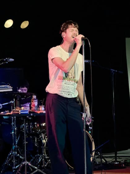 Gregorio "Goyo" Degano, en el ensayo de Bandalos Chinos previo a su show en Washington.