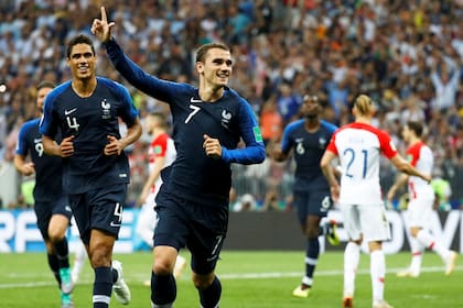 Griezmann celebra el segundo gol de Francia