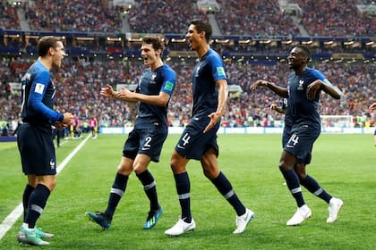 Griezmann celebra el segundo gol de Francia