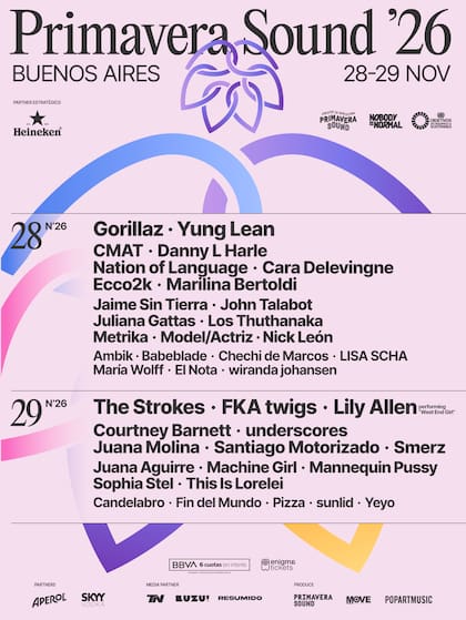 Grilla de Primavera Sound 2026