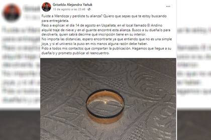 Griselda compartió la situación en redes sociales (Captura Facebook Griselda Alejandra Yañuk)