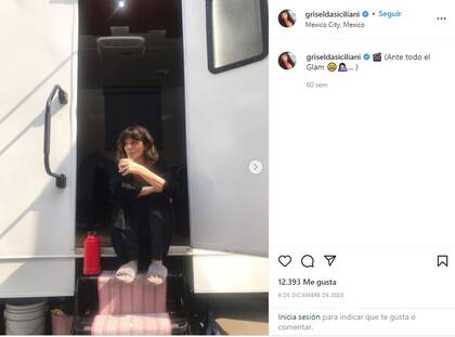 Griselda Siciliani en el set de filmación de la película que rodó en México (Foto: Instagram)