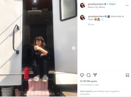 Griselda Siciliani en el set de filmación de la película que rodó en México (Foto: Instagram)