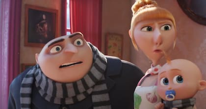 Gru, Lucy y Gru Jr. en Mi villano favorito 4