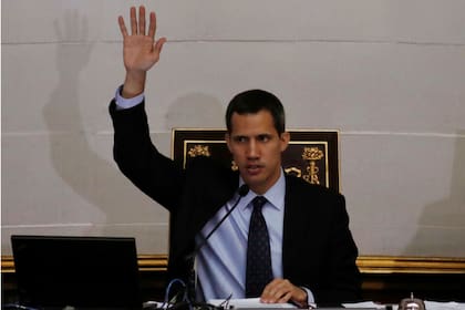 Guaidó, el presidente interino de Venezuela, durante una sesión Asamblea Nacional, anteayer