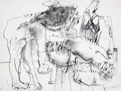 La condena, de la serie Kafka, tinta sobre papel, 1980