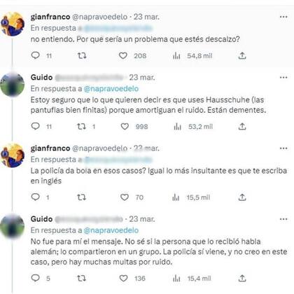 Guido despejó las dudas de los tuiteros que lo consultaban sobre el alcance de la advertencia de los vecinos alemanes