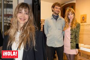 Guillermina Valdes y María Campos, que asistió a la muestra de su madre, Mercedes Larreta, con su nuevo amor, el fotógrafo Sebastián Zavalía.
