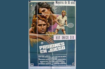 El afiche de "Players", que en otros países se llamó "Pasiones de juego"; en el elenco, Guillermo Vilas