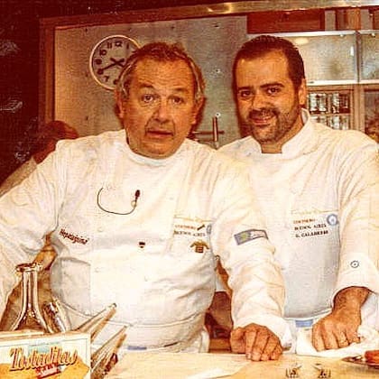 Guillermo Calabrese junto al Gato Dumas en 1995