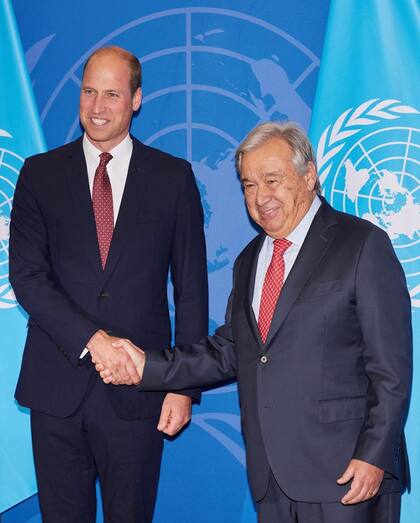Guillermo de Gales y António Guterres, secretario general de la ONU