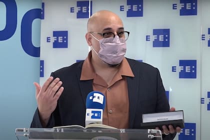 Guillermo "Fierita" Catalano durante la ceremonia de los Premios MoJo EFE-UOC celebrados en Barcelona