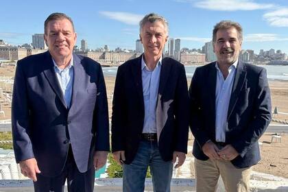 Guillermo Montenegro, Mauricio Macri y Cristian Ritondo en Mar del Plata