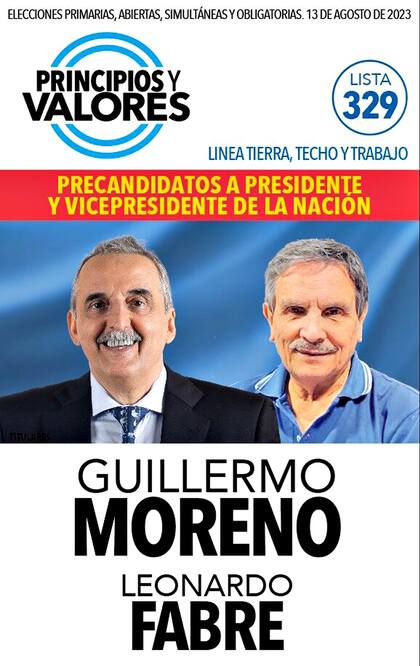 Guillermo Moreno se presenta por Principios y Valores