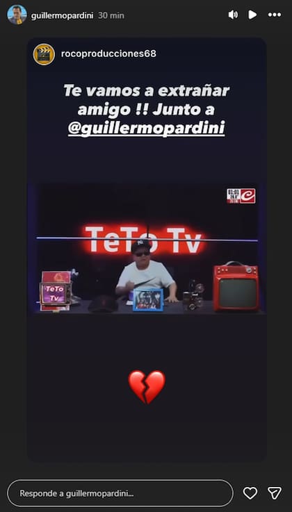 Guillermo Pardini decidió recordarlo con uno de sus últimos trabajos