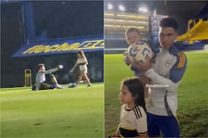 Así se despidió Pol Fernández de La Bombonera: con sus hijos, a solas y en la oscuridad