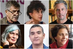 Guillermo Saccomanno, Elsa Drucaroff, Guillermo Martínez, Ana Longoni, Omar Acha y Magdalena Jitrik