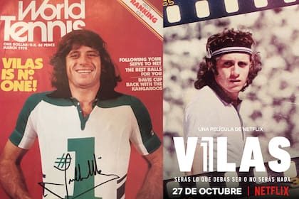 Vilas y la tapa de la revista World Tennis, que lo ungió como N° 1