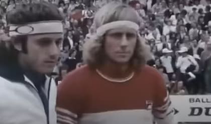 Guillermo Vilas y Bjorn Borg, en la final de Roland Garros 1975