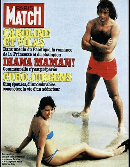 Guillermo Vilas y Carolina de Mónaco, 1982, en Maui, Hawái