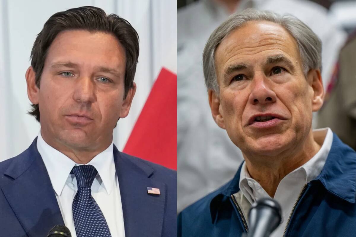 DeSantis pisca para Abbott. ele parabenizou o Texas pela ação que queria realizar na Flórida DeSantis pisca para Abbott. ele parabenizou o Texas pela ação que queria realizar na Flórida