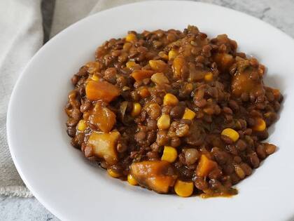 Guiso de lentejas.