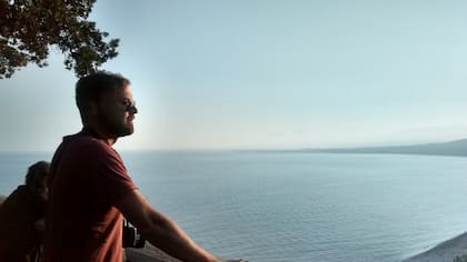 Gustavo, durante su viaje.