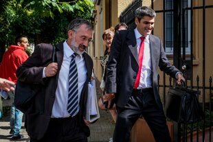 Gustavo García y  Juan Manuel Dávila, los fiscales que sustentaron la acusación contra los ocho imputados
