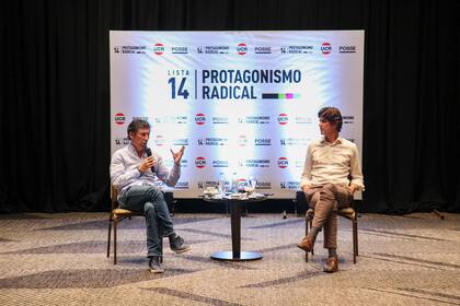 Gustavo Posse y Martín Lousteau, durante un encuentro en el Hotel Libertador