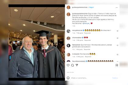 Gustavo Yankelevich compartió su orgullo por la graduación de su nieto (Foto: Instagram @gustavoyankelevichok)