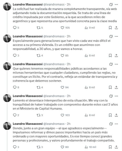 Habló Leandro Massaccesi , el exjefe de Gabinete de Pettovello, tras ser desplazado por acceder a un crédito de Banco Nación