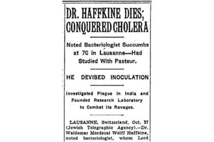Haffkine murió en Lausana en 1930, a los 70 años